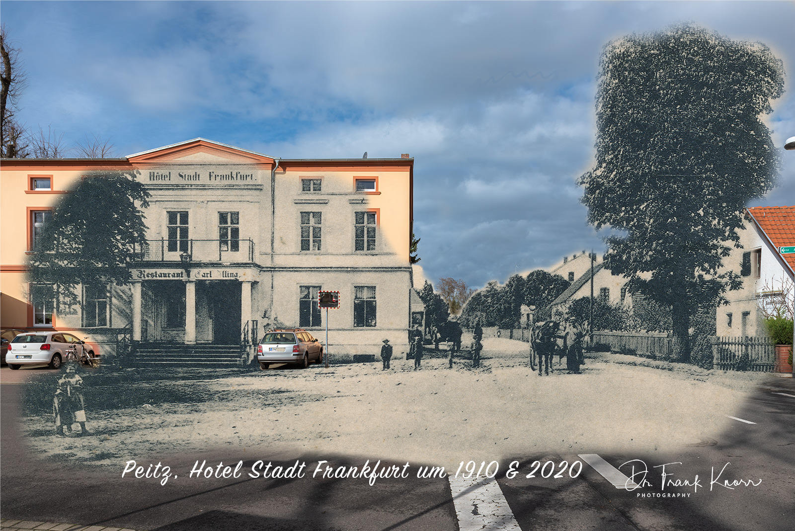 Peitz, Hotel Stadt Frankfurt 1910 u. 2020