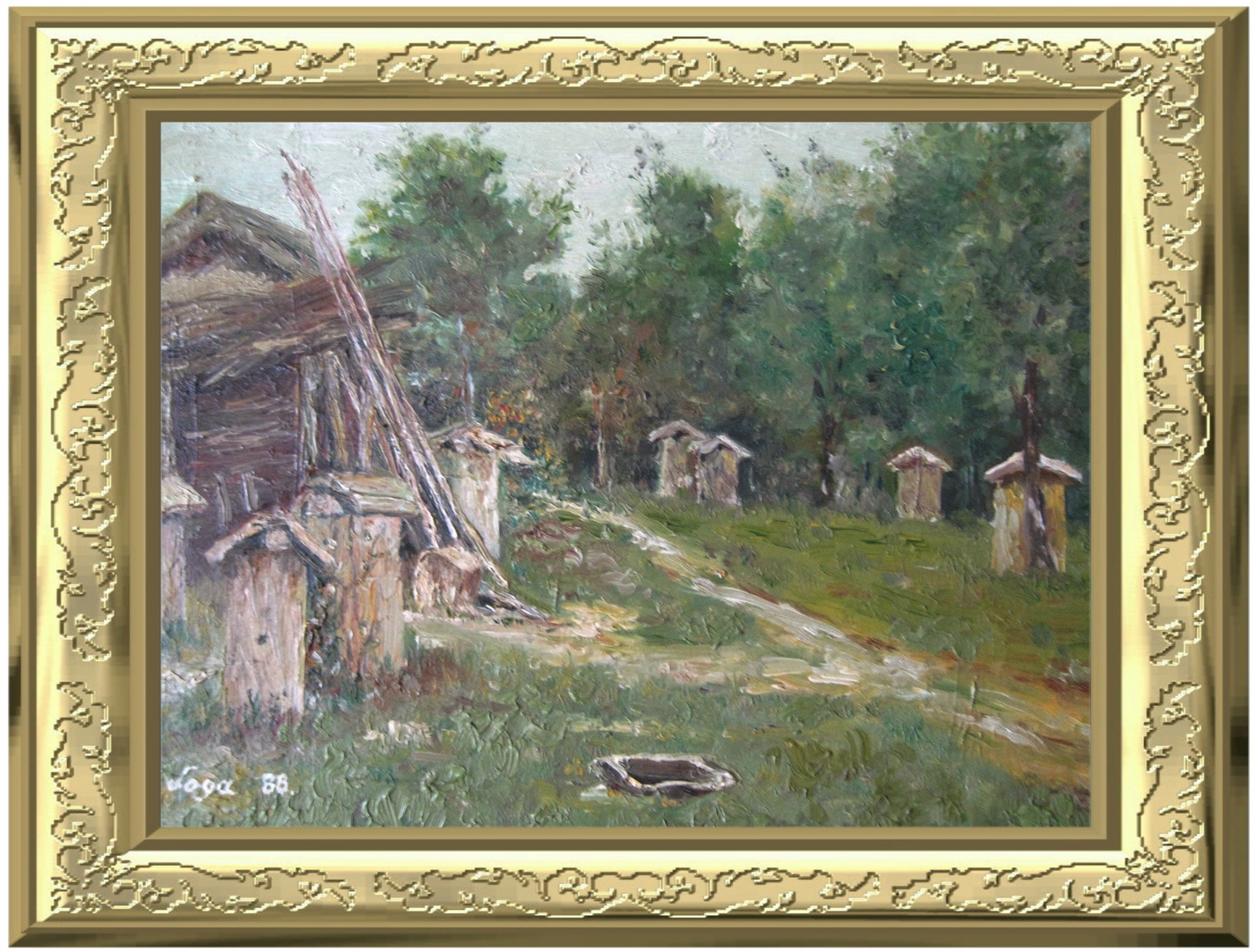 Pejzaz wiejski-ULE olej 40 x 30