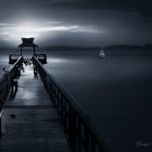 Pelican_Pier_Sailboat_bw