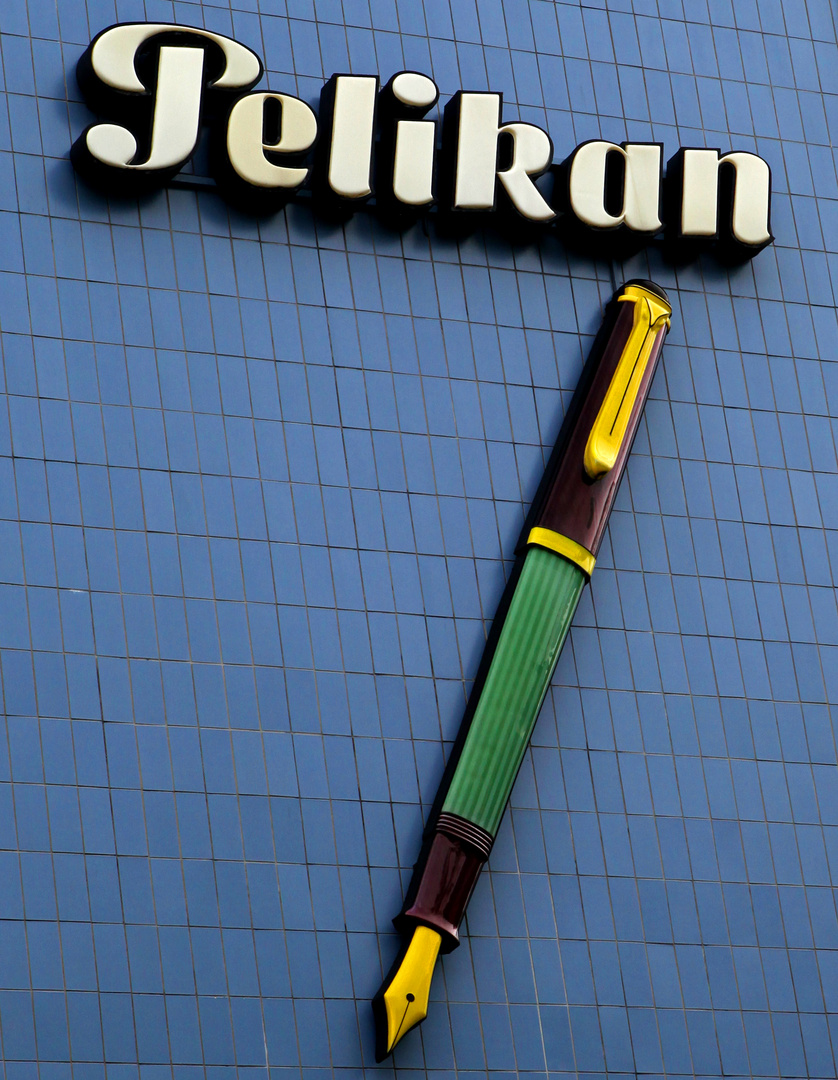 Pelikan-Werbung im Stil der 60er auf Fliese