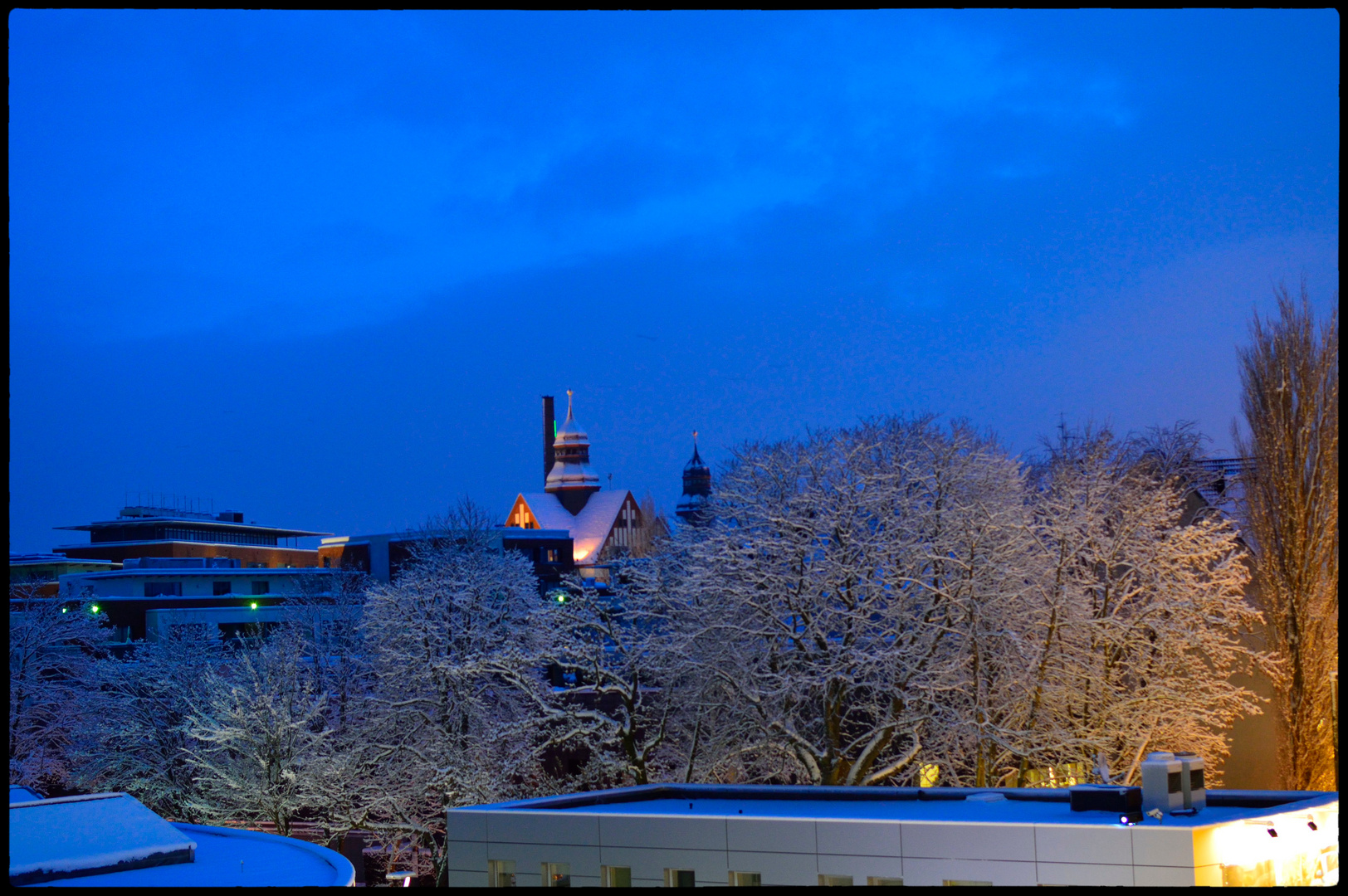 Pelikanviertel im Schnee