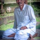 Pemangku priest in Pura Lahu Batukau