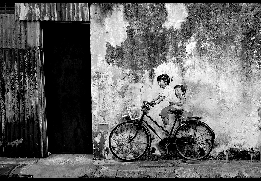 Penang Street Art - Kids on Bike