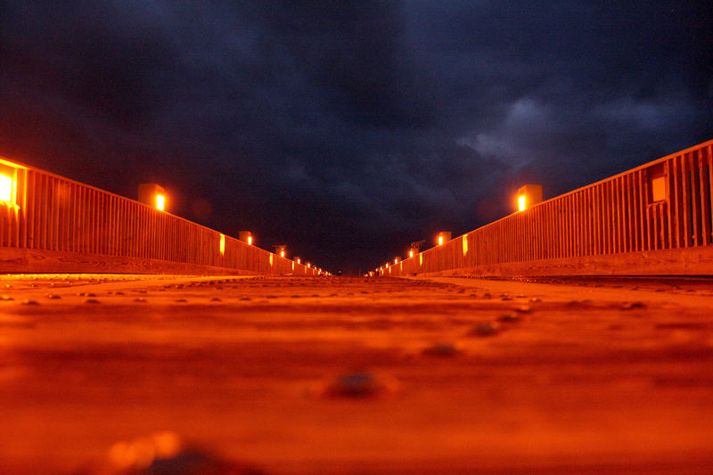 Pensacola Beach, Florida - Pier bei Nacht