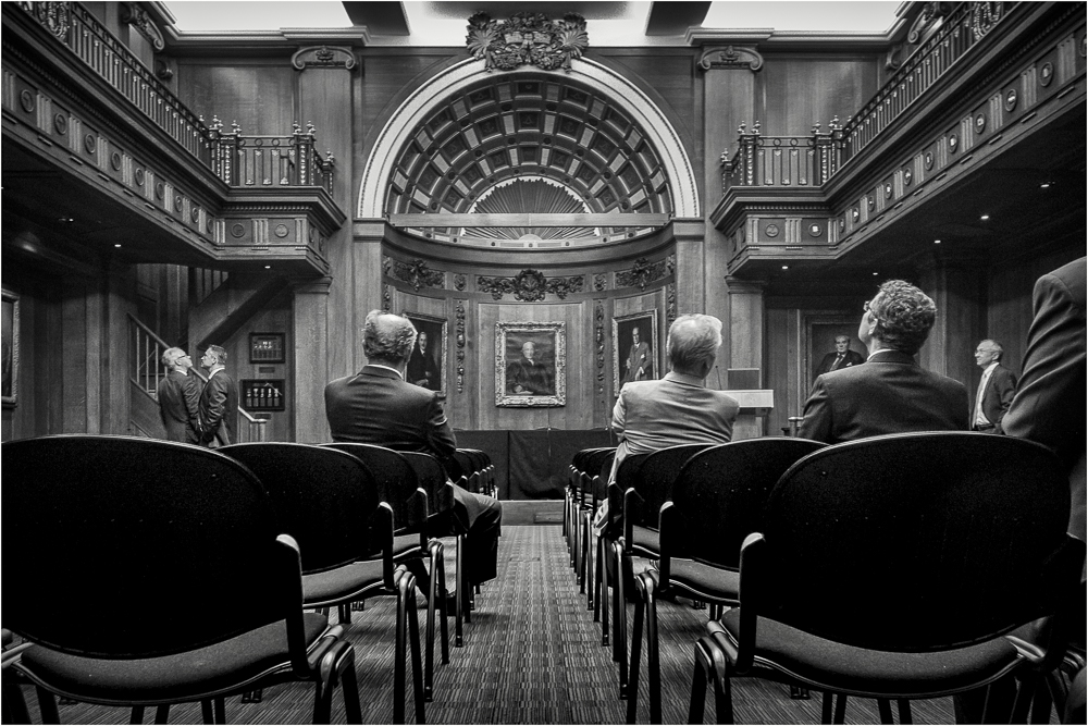 people in a historic room