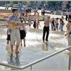 People in the fountain