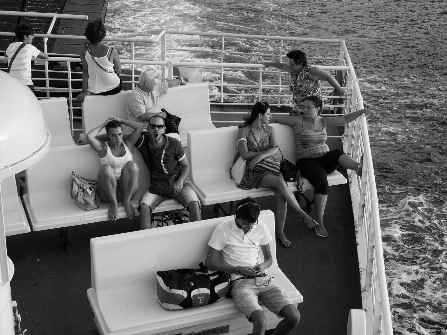 people on a ferry