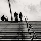 People up the stairs