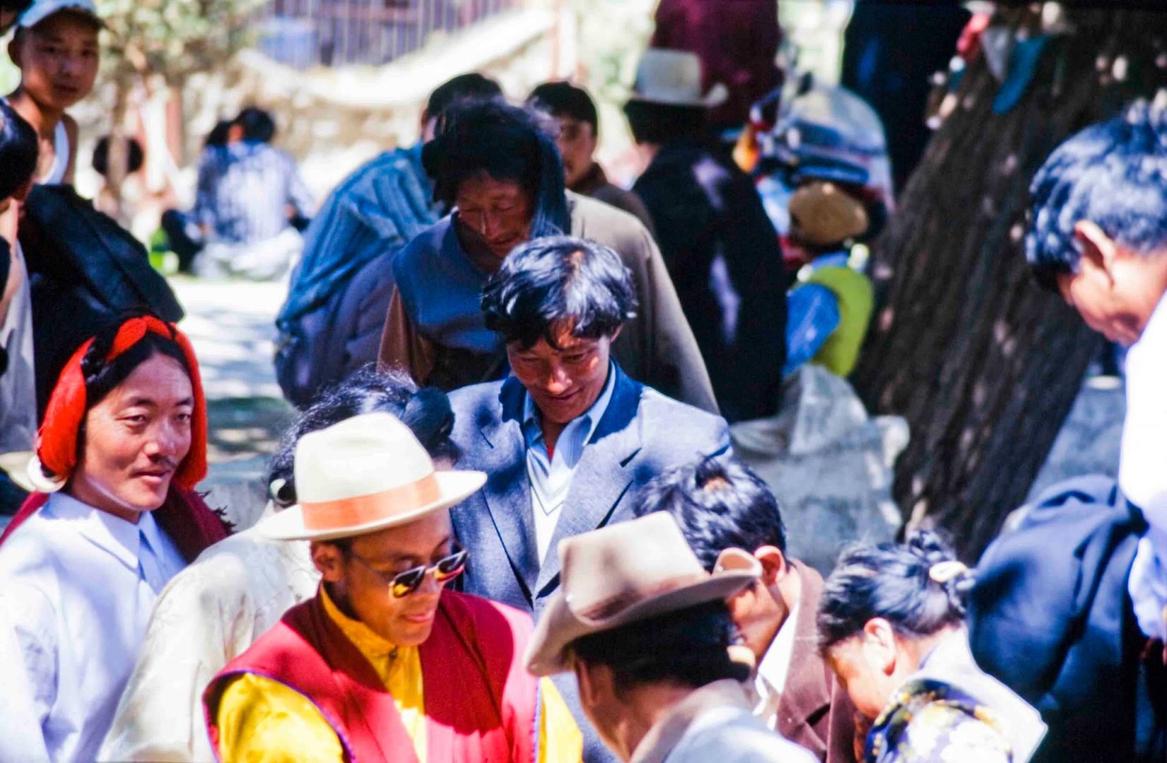 People ; walking throught lhasa 