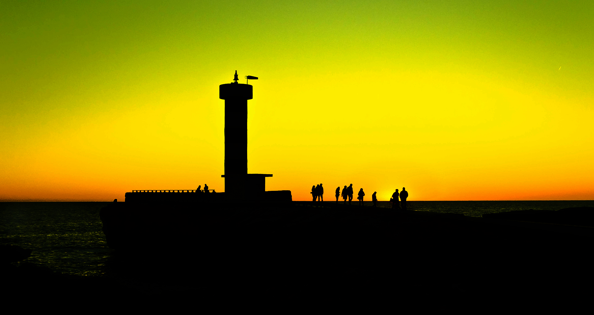 People watching Sunset