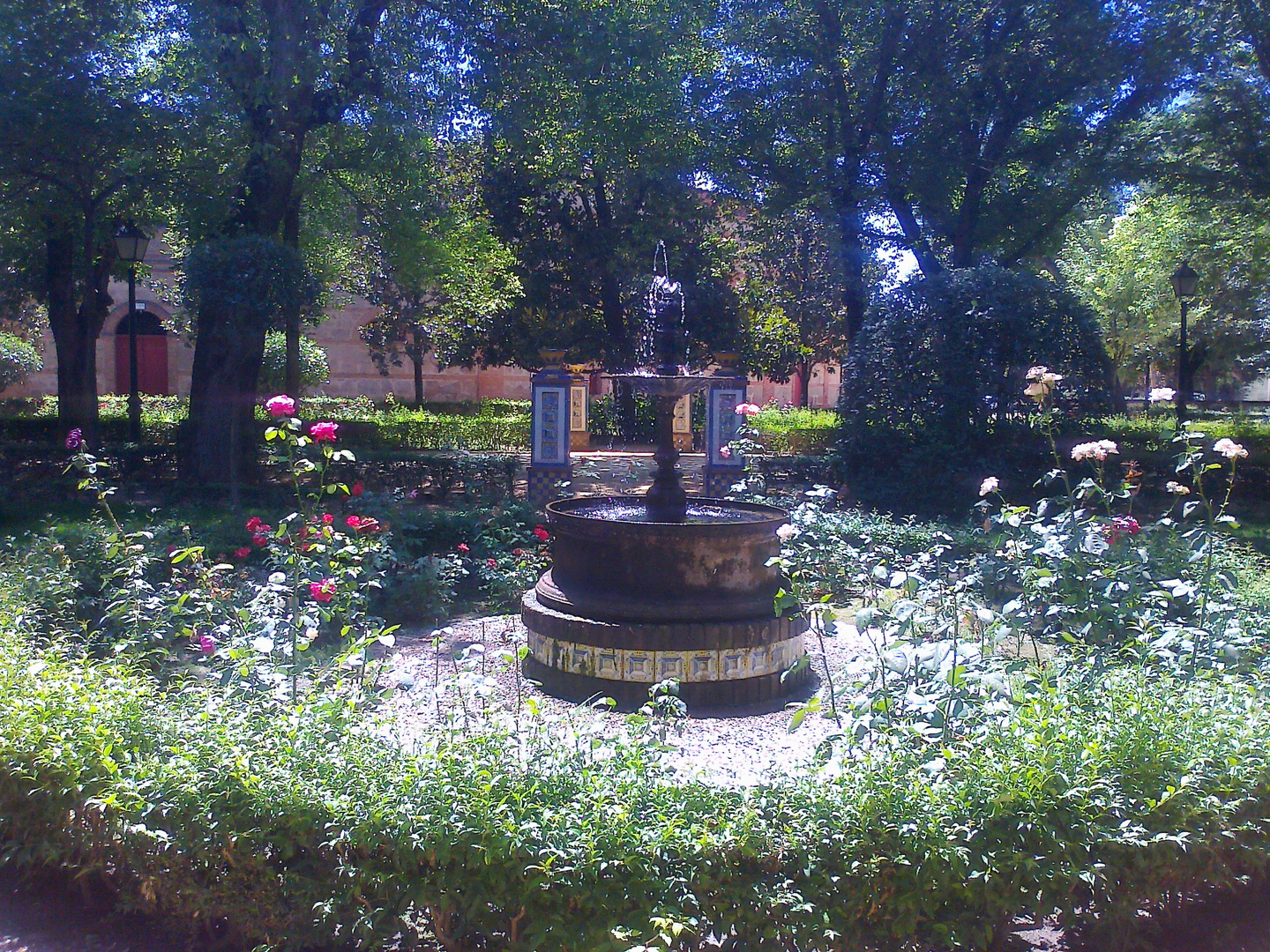 Pequeña Fuente entre flores....