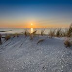 Perfekte Abendsonne am sonnigen Strand