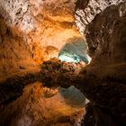 Perfekte Spiegelung in der Cueva de las Verdes