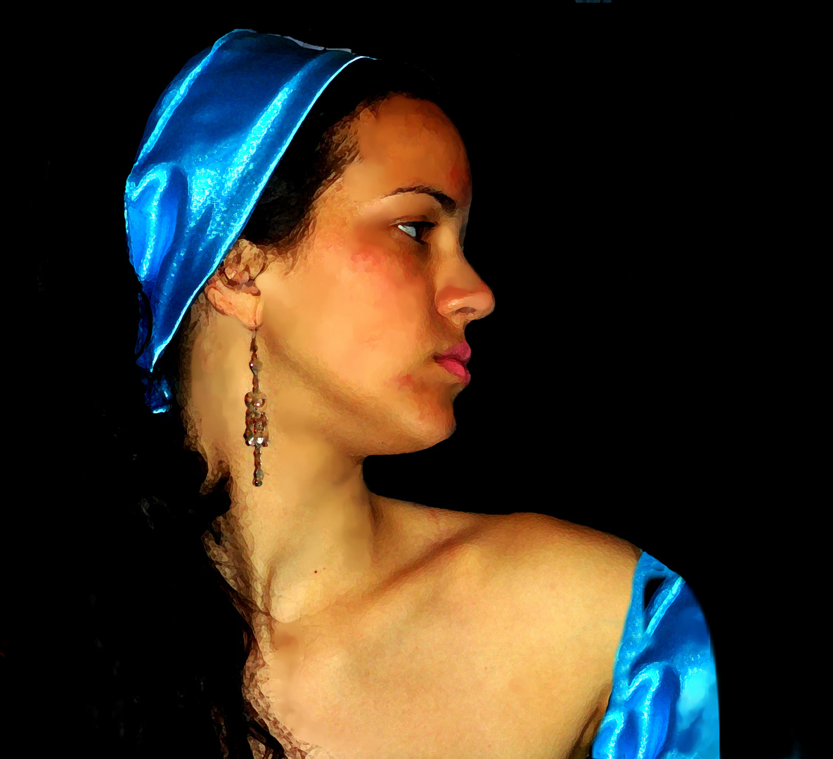 Perfil y azul intenso