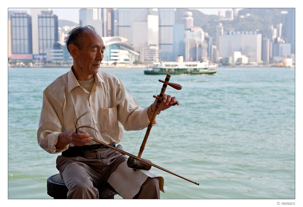 Performing at the Promenade in Tsim Sha Tsui