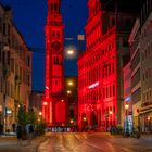 Perlachturm und Rathaus in Rot