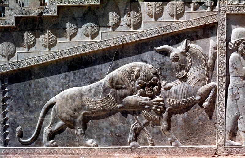 Persepolis, am Treppenaufgang, Relief