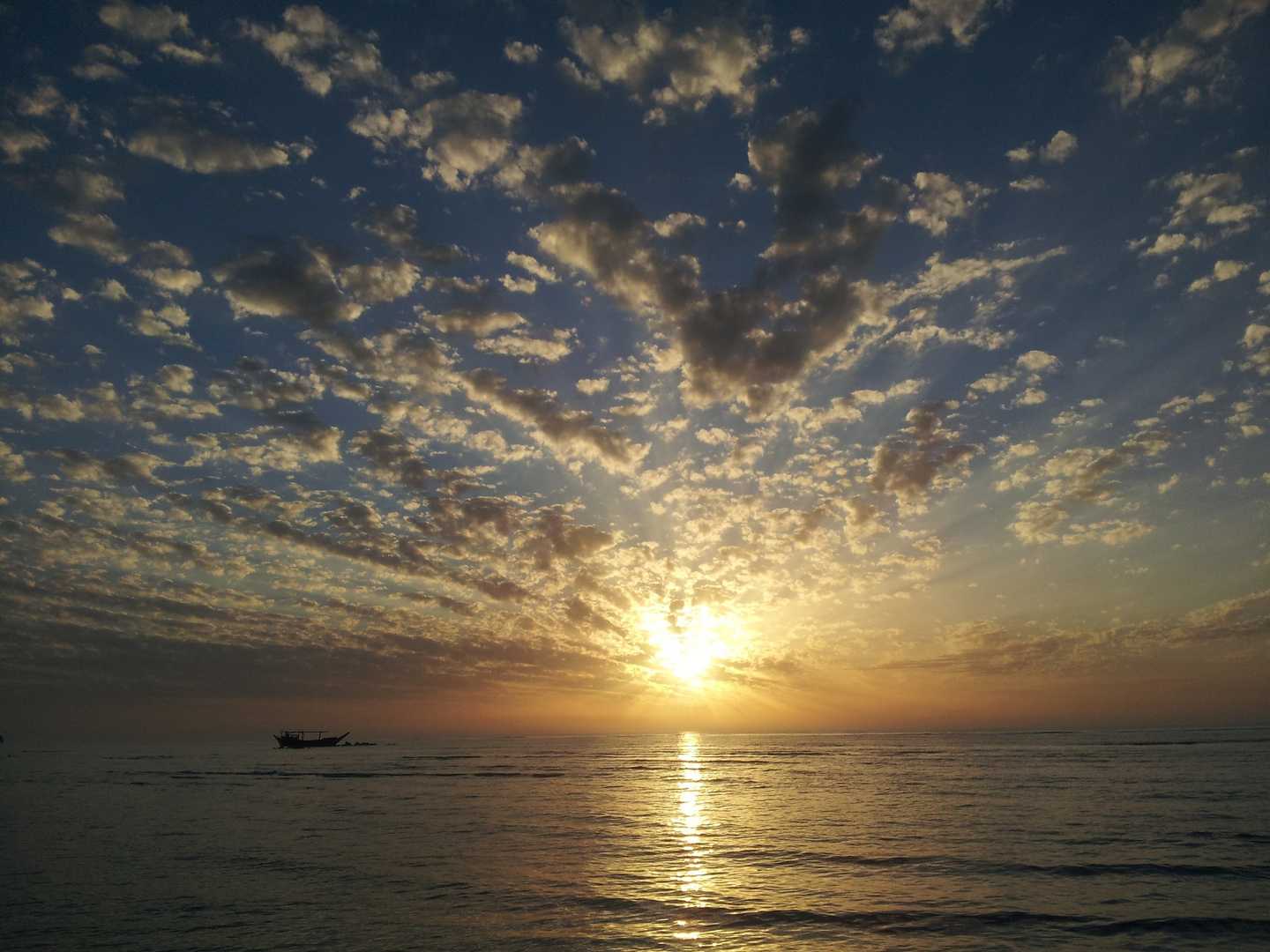 Persian Gulf - When the sun was drinking from the sea and a boat was sitting and watching