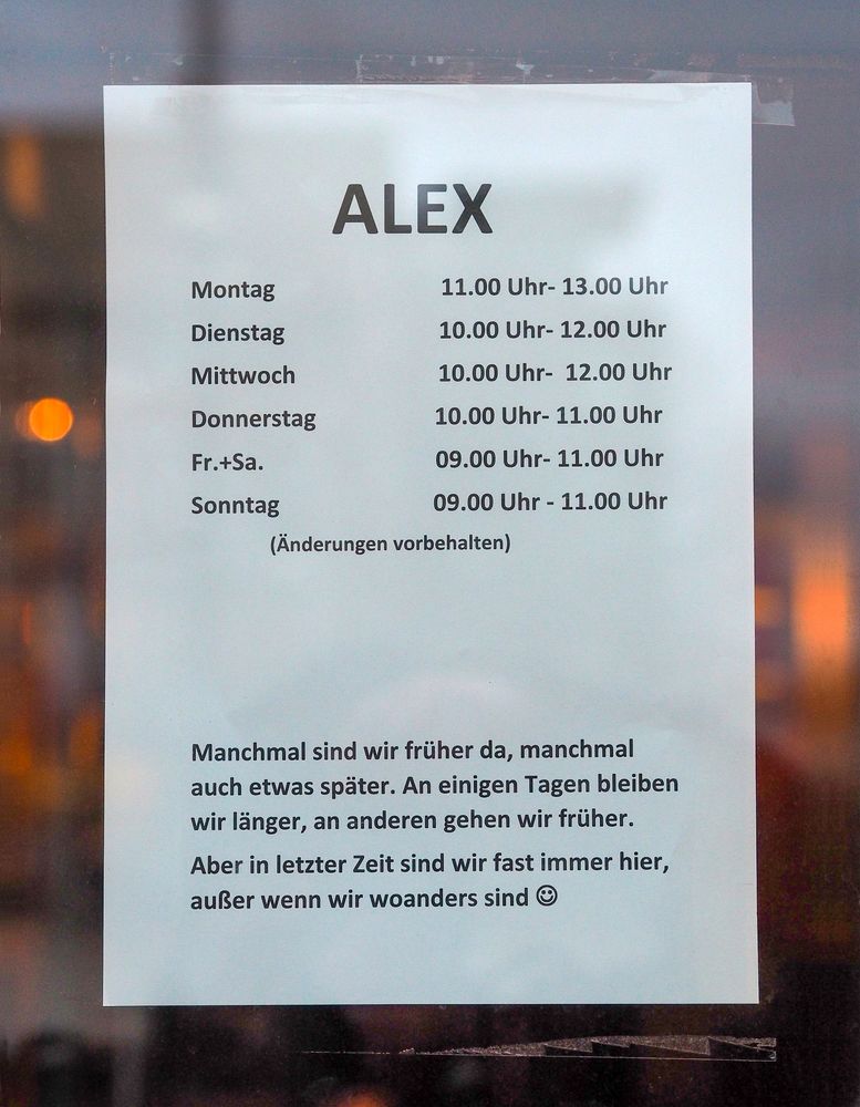 Personal von Alex ist fast immer hier?