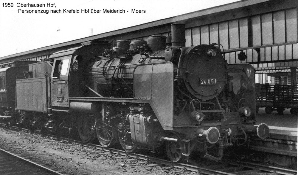 Personenzug mit BR 24 nach Moers Foto & Bild | historische ...