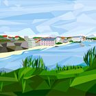 perspetive Biarritz en low poly