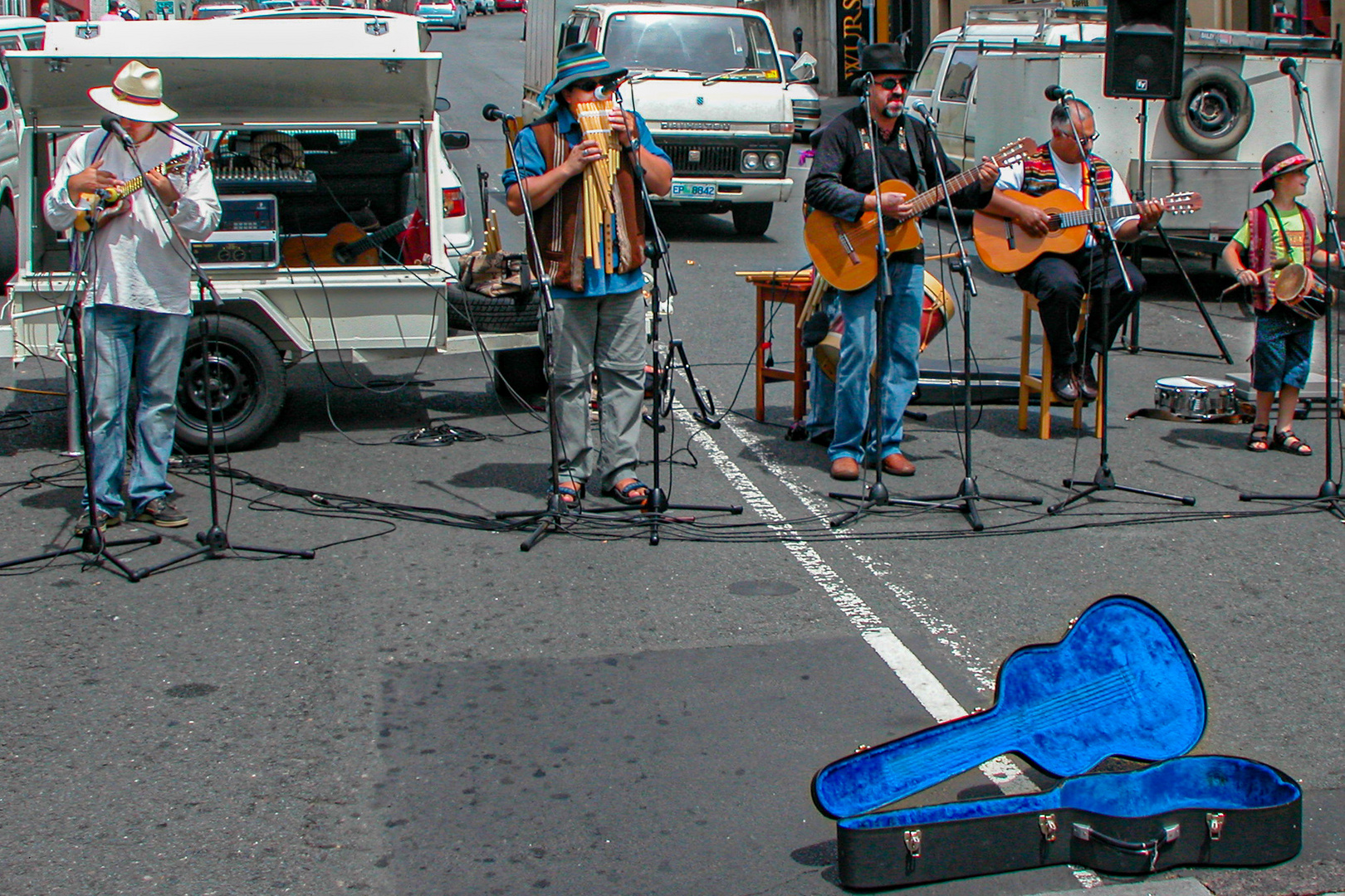 Peruvian musicians at the Salamanca Market