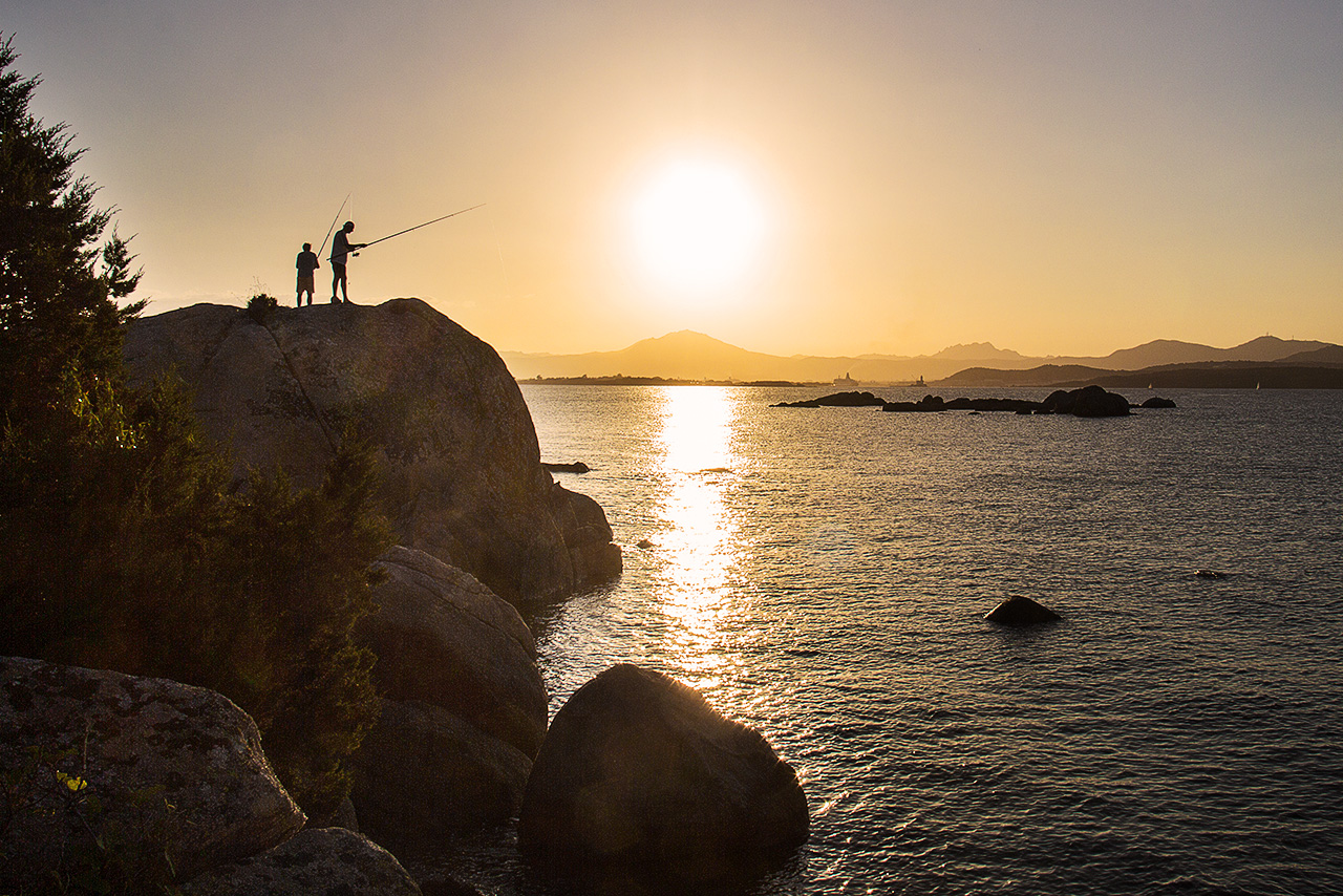 Pesca al tramonto.