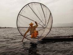 Pescador en el lago Inle.