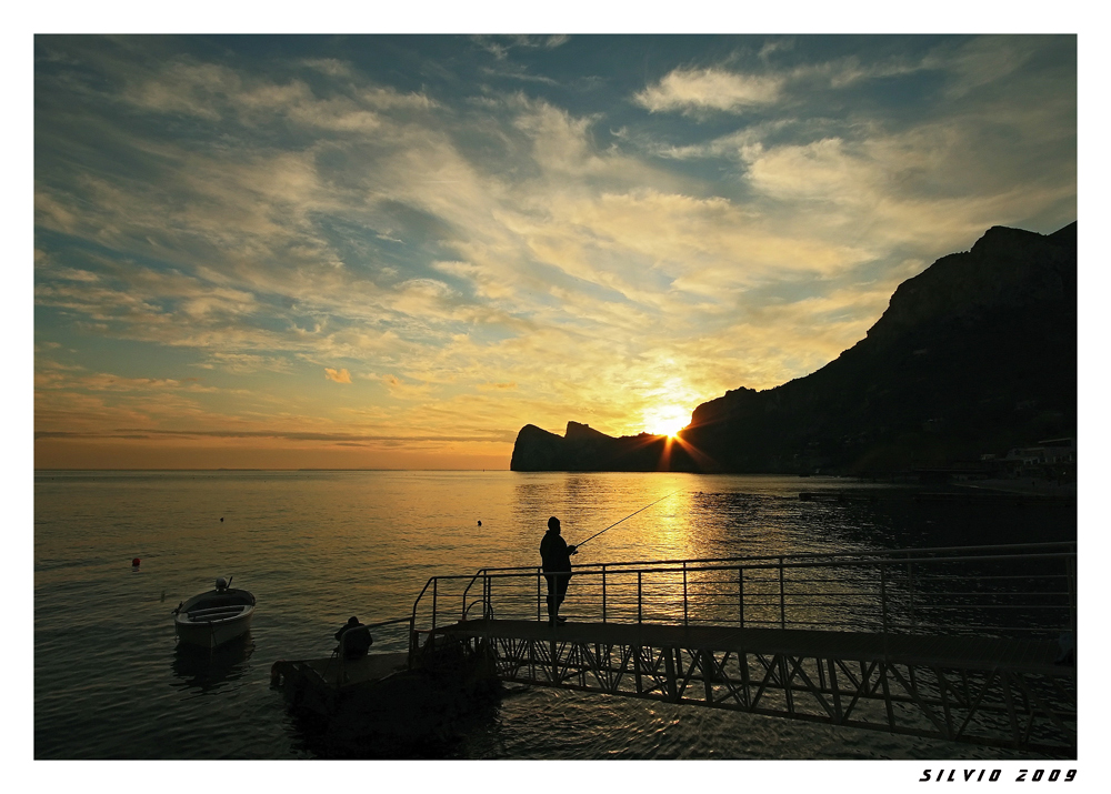 Pescatore al tramonto