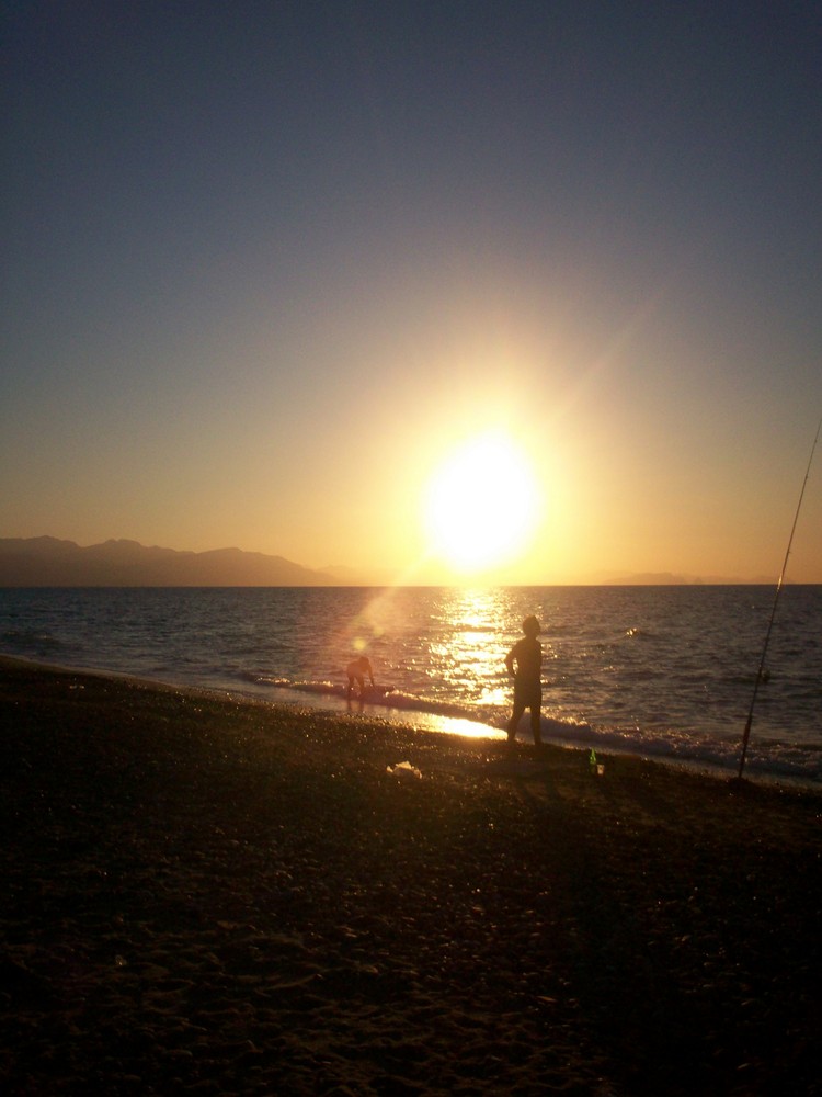 pescatore al tramonto