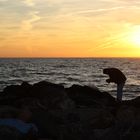 Pescatore nel tramonto