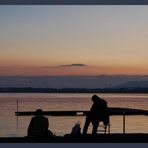 pescatori al tramonto