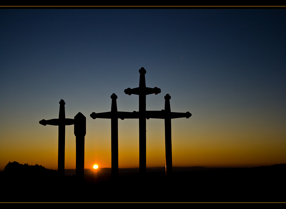 Pestkreuze Emmingen im Sonnenuntergang