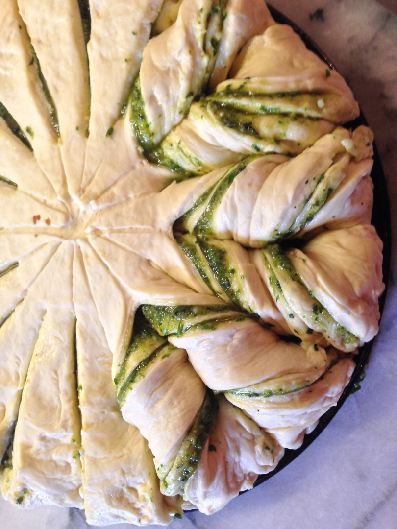 Pestobrot vor dem Backen