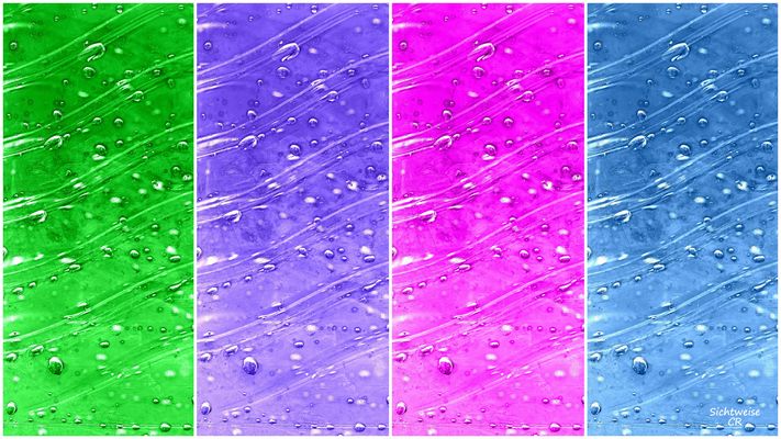 PET bottles in colour