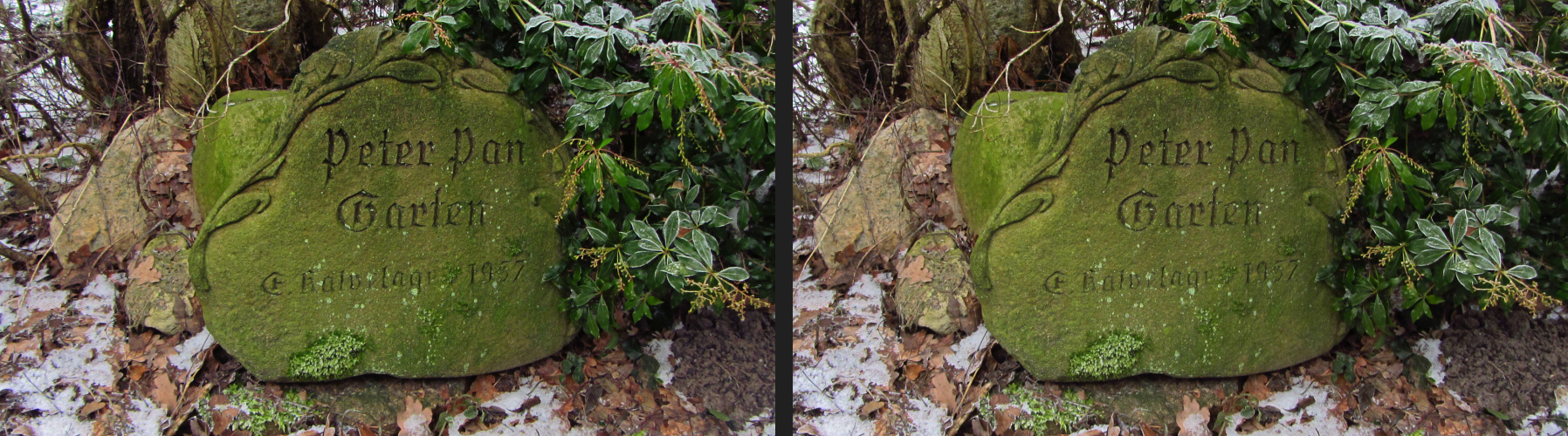 Peter Pan Garten im Winter (3D X-Blick)