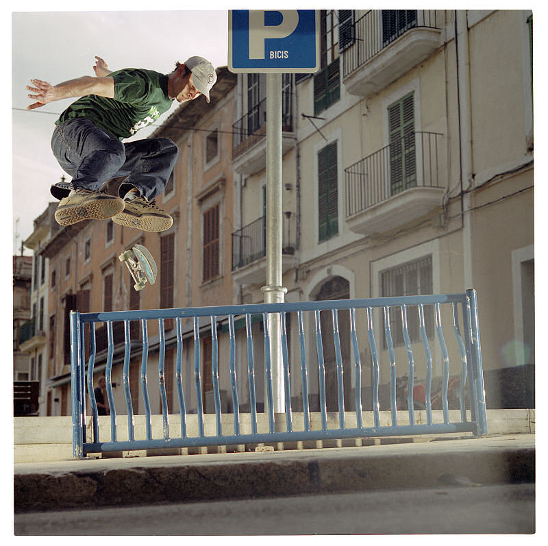 Peter Scheske doing a SWITCH Kickflip over...