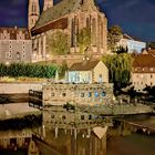 Peterskirche Görlitz bei Nacht Spiegelung