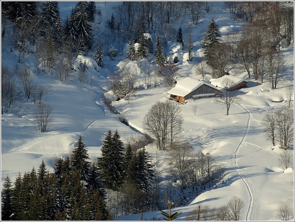 Petit hameau savoyard au fond de la vallée