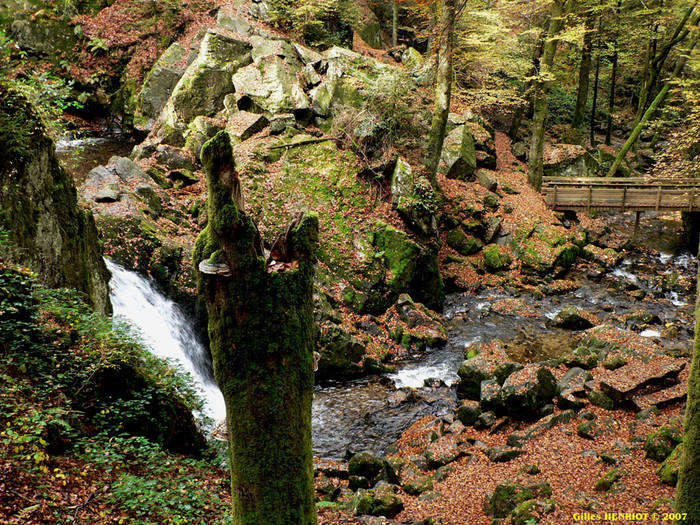 Petite cascade de Tendon à l'automne.