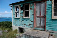 Petite Martinique, Grenada: Verfallende alte Holzhäuser 2008 (1)