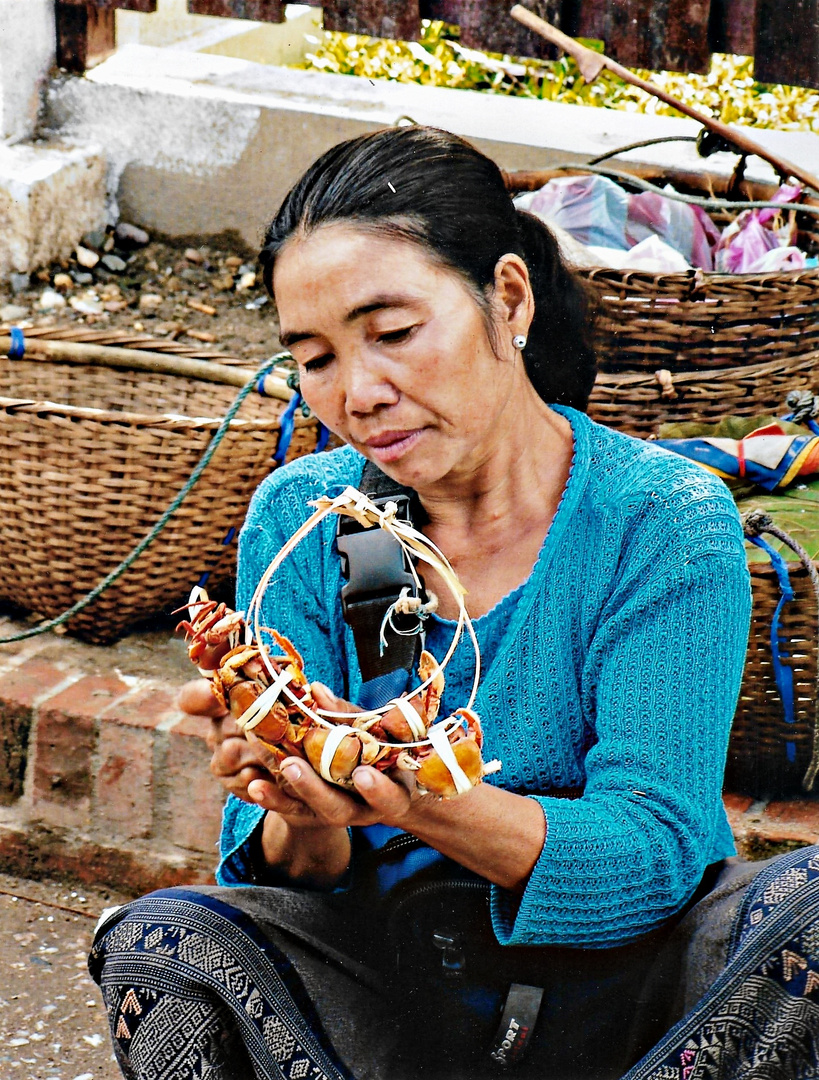 petits crabes au marché