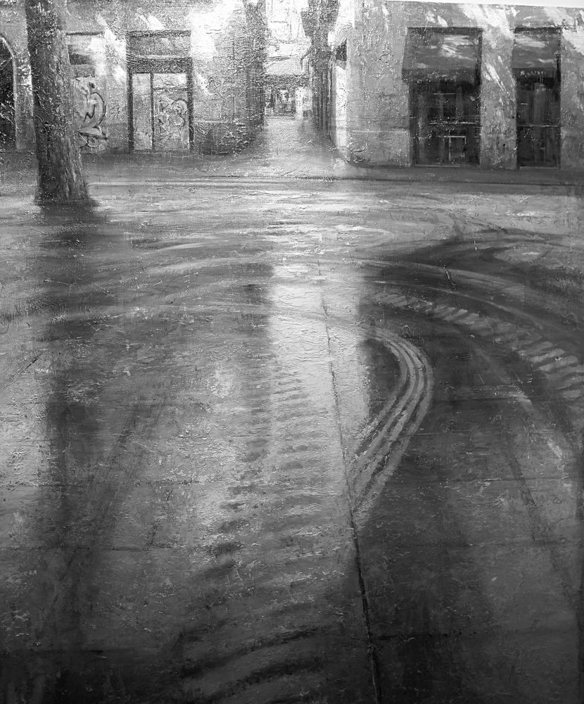 Petjades, pluja i textures   -  Huellas, lluvia y texturas.