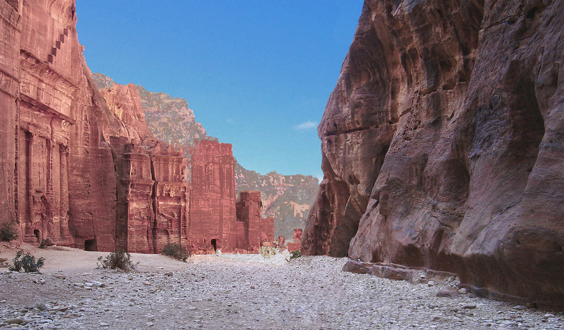 Petra  --  Rue des façades et tombeaux des rois 