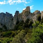 Peyrepertuse, eine Katharerburg in den Corbieres, im Vorland der Pyrenäen