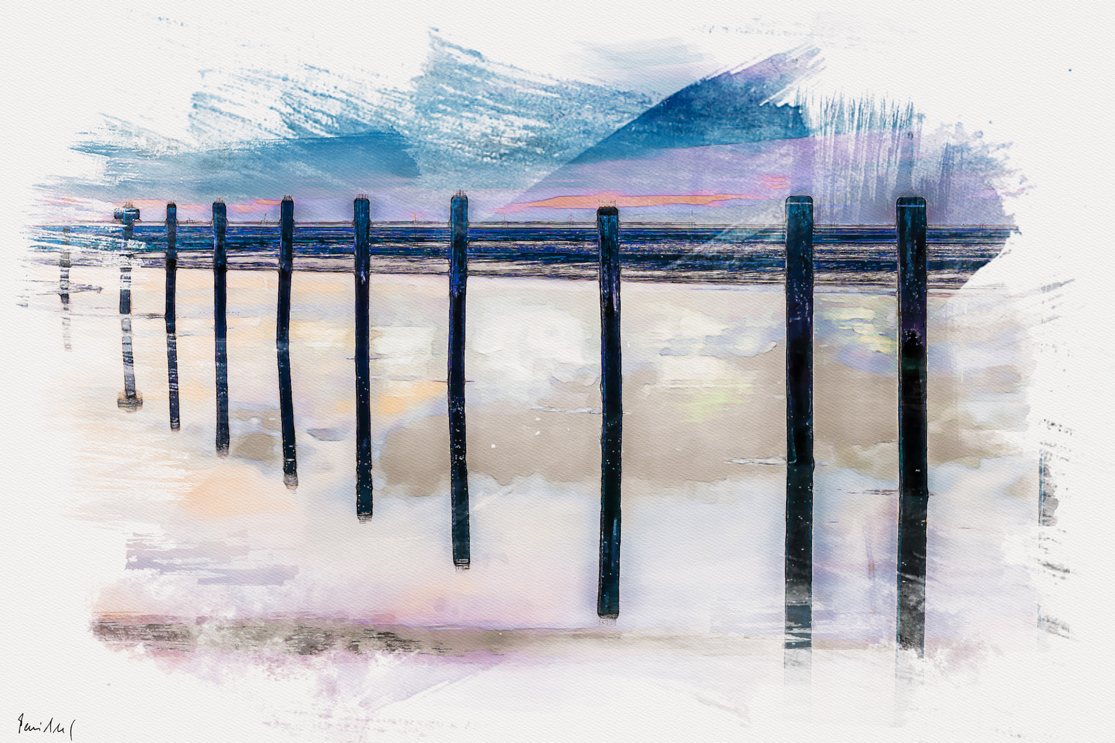 Pfaehle_im_Wattenmeer_watercolor