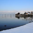 Pfahlbauten im Winter