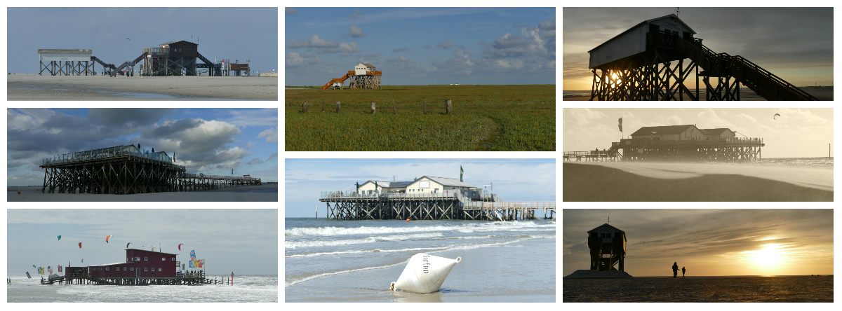 Pfahlbauten in St. Peter Ording