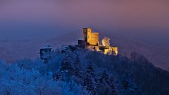 Pfalz - blaue Stunde, Schnee und Burg
