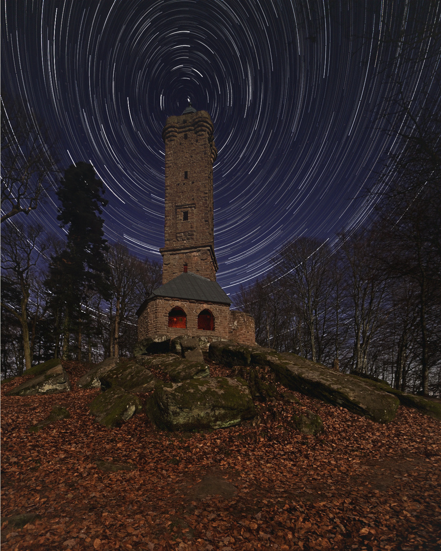 Pfalz - Startrail über dem Luitpoldturm